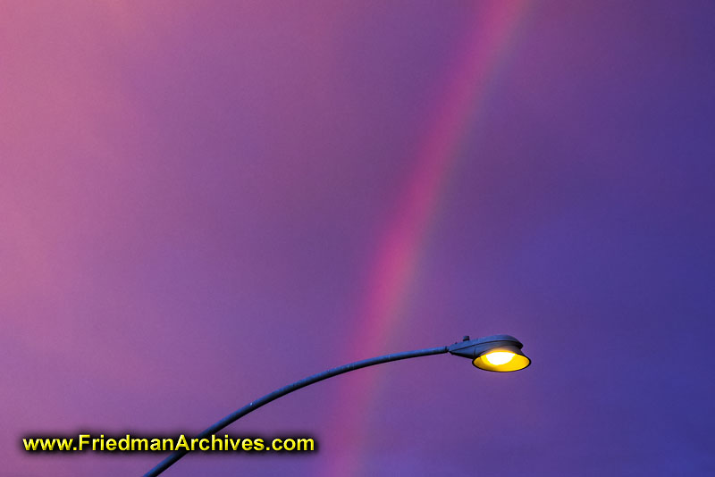 rainbow,sunset,streetlight,light,rule of thirds,